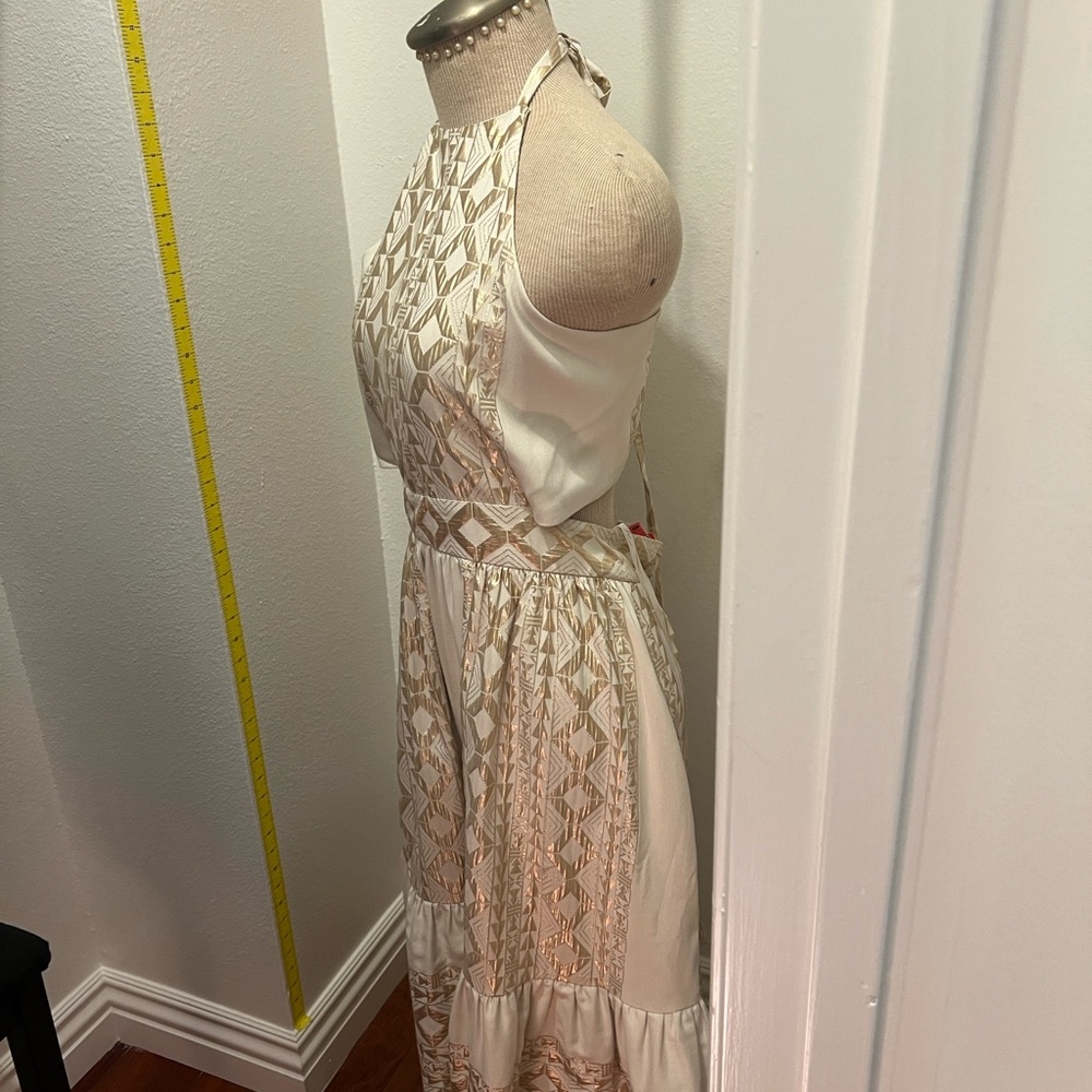 Elegant Cream Halter Dress